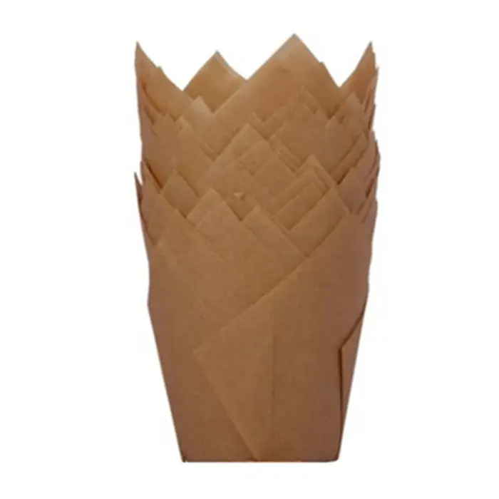 Obtenez créatif avec 200 doublures de cupcakes tulipes – Gobelets de cuisson marron