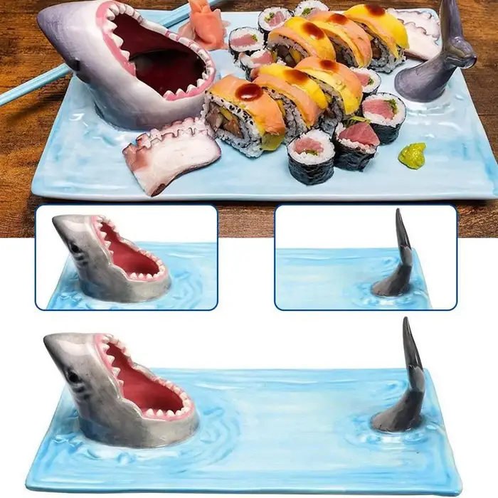 Assiette en céramique requin bord de mer