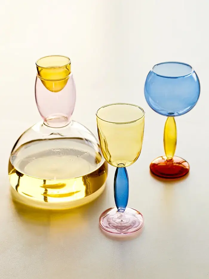 Verre à vin coloré, 1 pièce