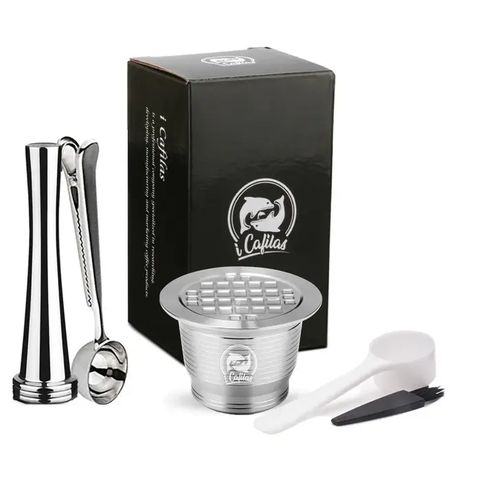 Filtre à café réutilisable ICafilas pour Machine Nespresso avec capsule en acier inoxydable pour Nospresso