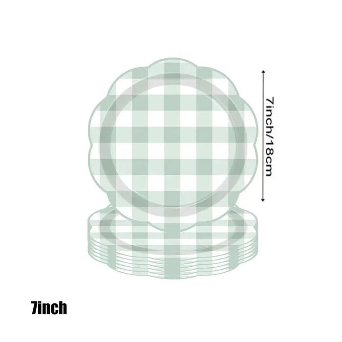 Nouvelle vaisselle de fête à thème en dentelle verte