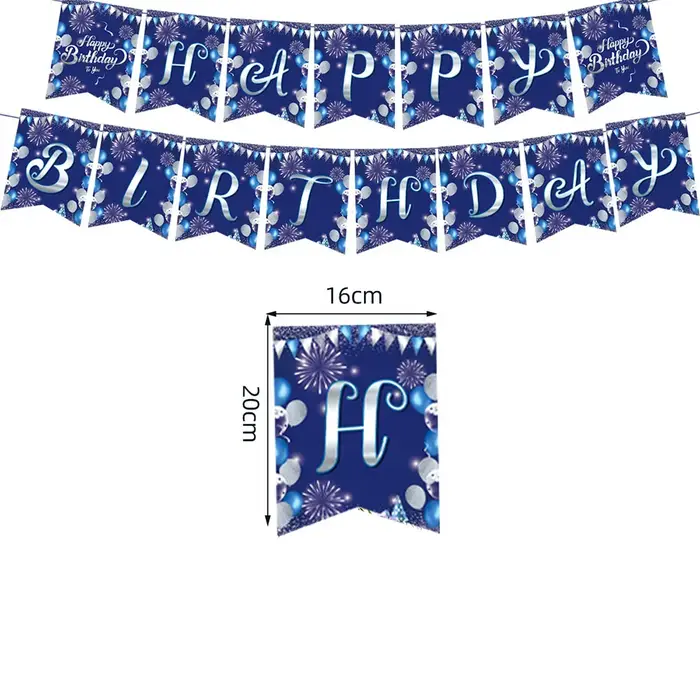 Vaisselle de fête d'anniversaire bleue