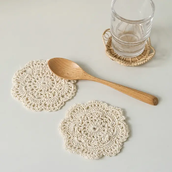 Sous-verres bohème en Crochet à fleurs