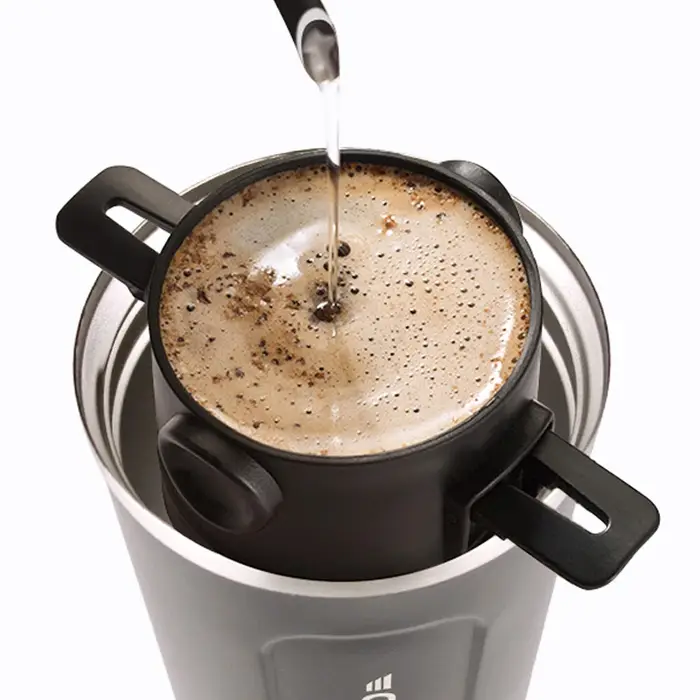 Filtre à café Portable, entonnoir réutilisable, infuseur à thé, goutte-à-goutte en acier inoxydable,