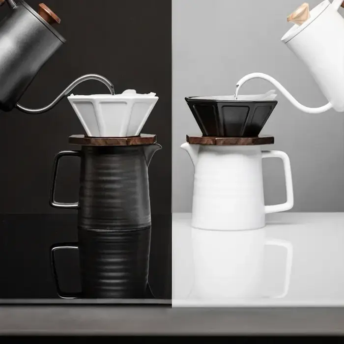 Tasse de filtre à café octogonal en céramique