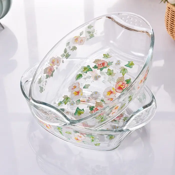Plats en verre rectangulaire pastorale