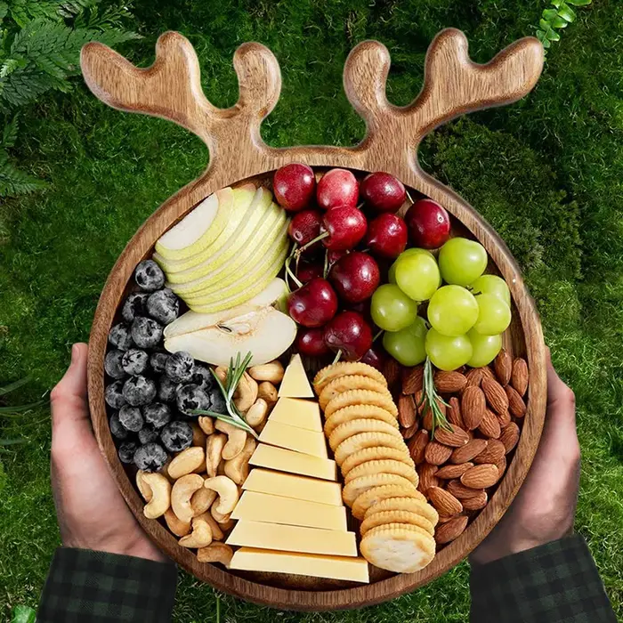 Plateau en bois de noël