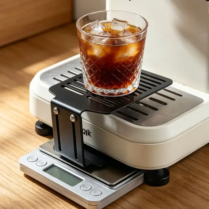 Balance électronique à café avec support de tasse d'extraction pour machine à expresso réglable en hauteur