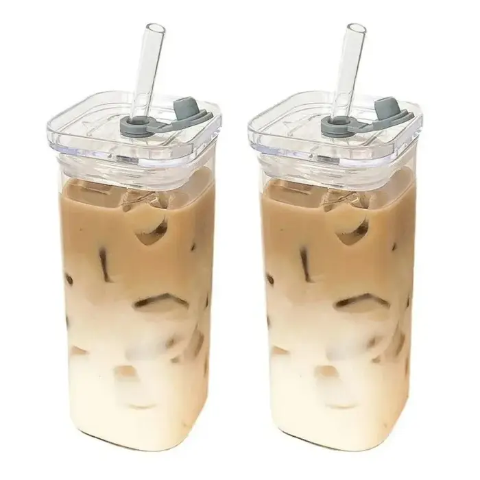 Tasse carrée en verre à café résistante à la chaleur