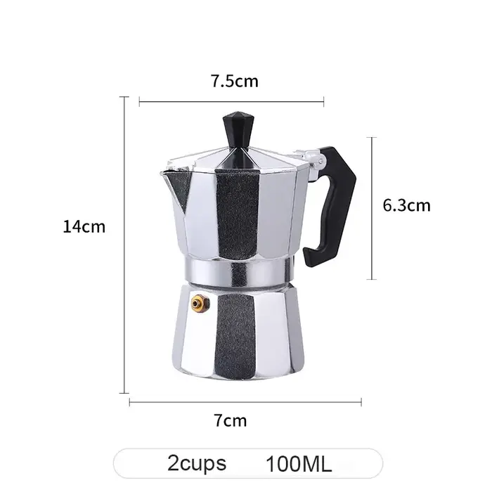 Bouilloire à café en aluminium Latte percolateur maison italienne octogonale Moka cafetière bureau voyage Camping en plein air expresso théière