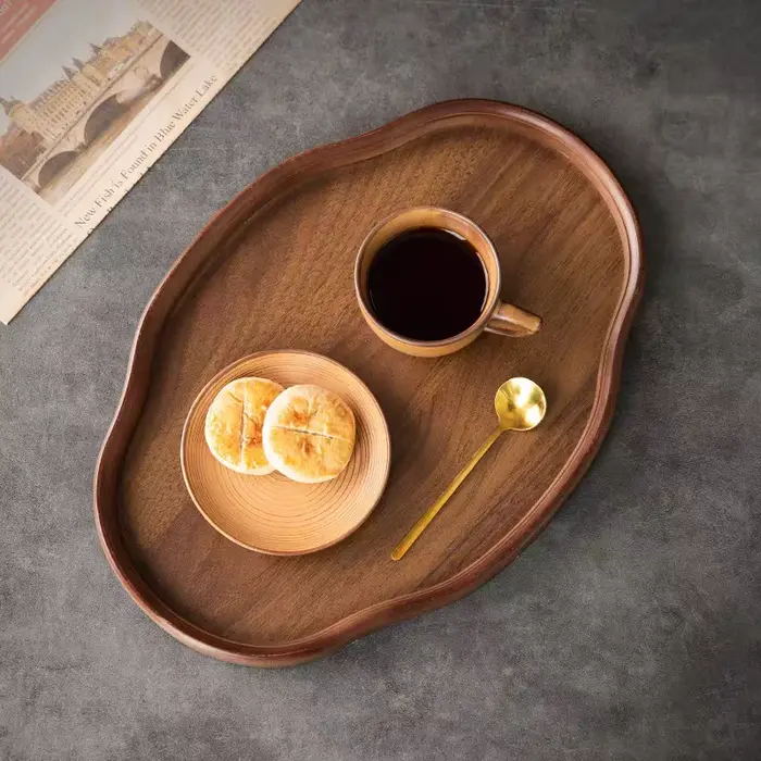 Plateau de service décoratif en bois pour Table basse et décoration de maison