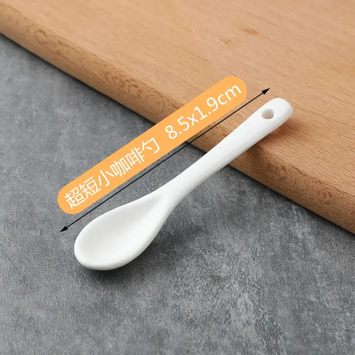 Mini Cuillères en Céramique pour Épices et Café, en Porcelaine, 8cm, 10cm, 12cm, 13cm, 50 Pièces