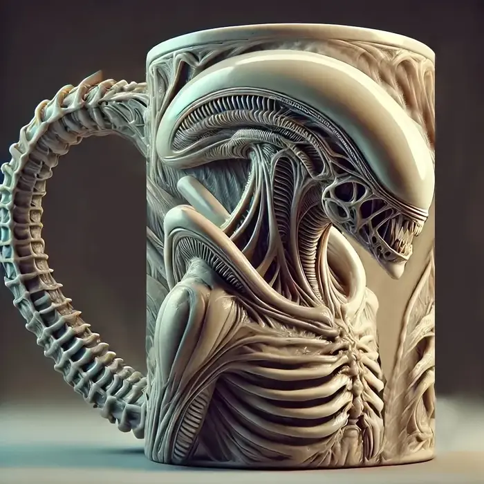 1PC nouvelle tasse au xénomorphe 3D plat transfert de chaleur Alien tasse à café pour la maison et l