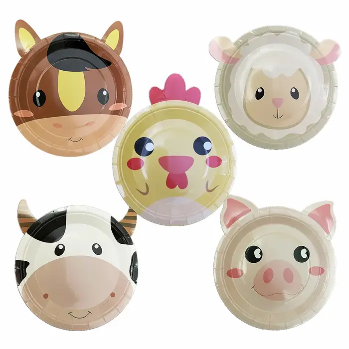 Assiettes en forme d'animaux de ferme