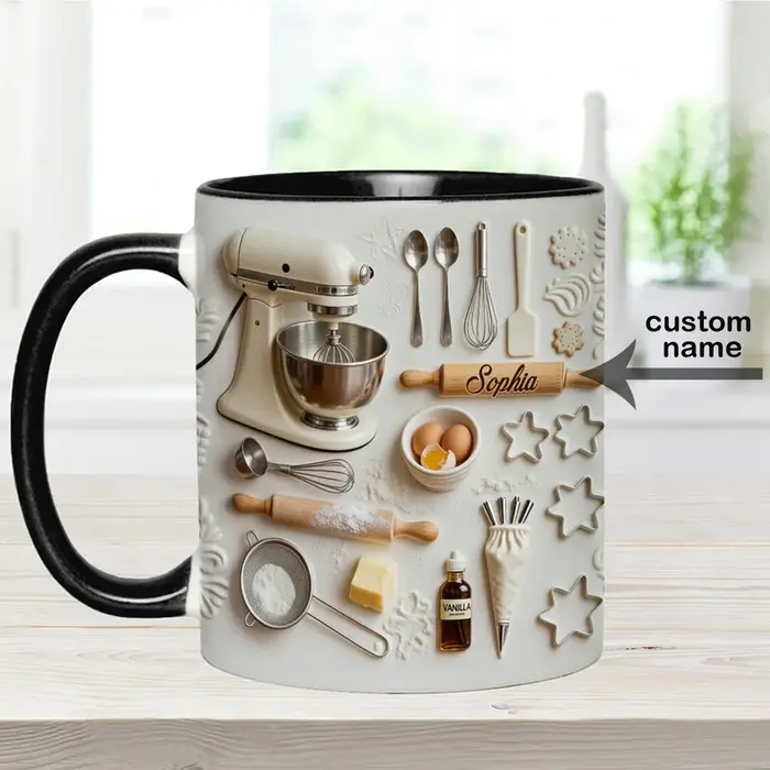 Mug à café personnalisé avec le nom du chef - Cadeau unique pour les professionnels de la pâtisserie et les artistes culinaires