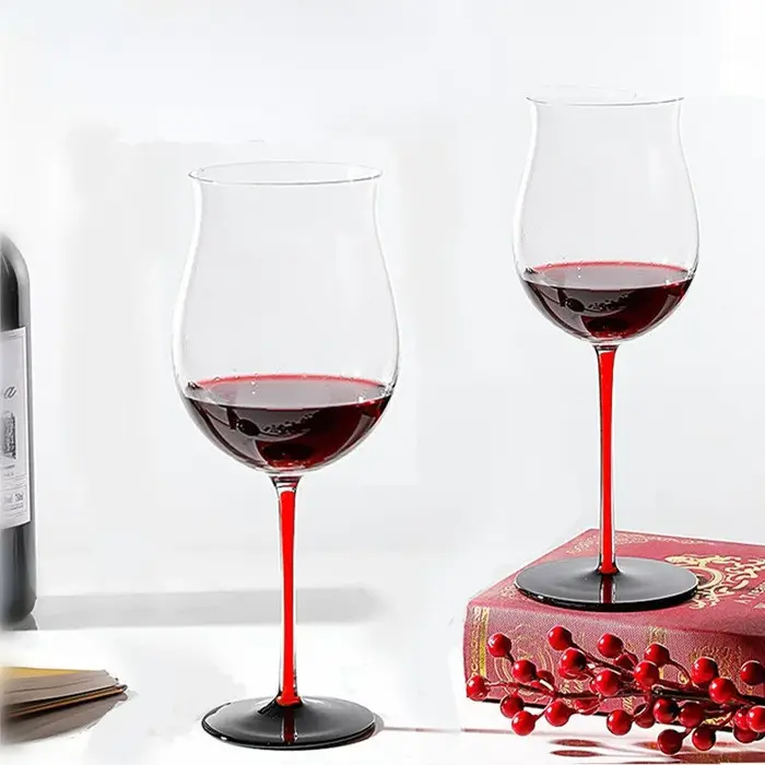 Verre à vin en cristal de grande capacité, gobelet bordeaux bordeaux, coffret cadeau, verres à pied autriche, design célèbre, nœud noir