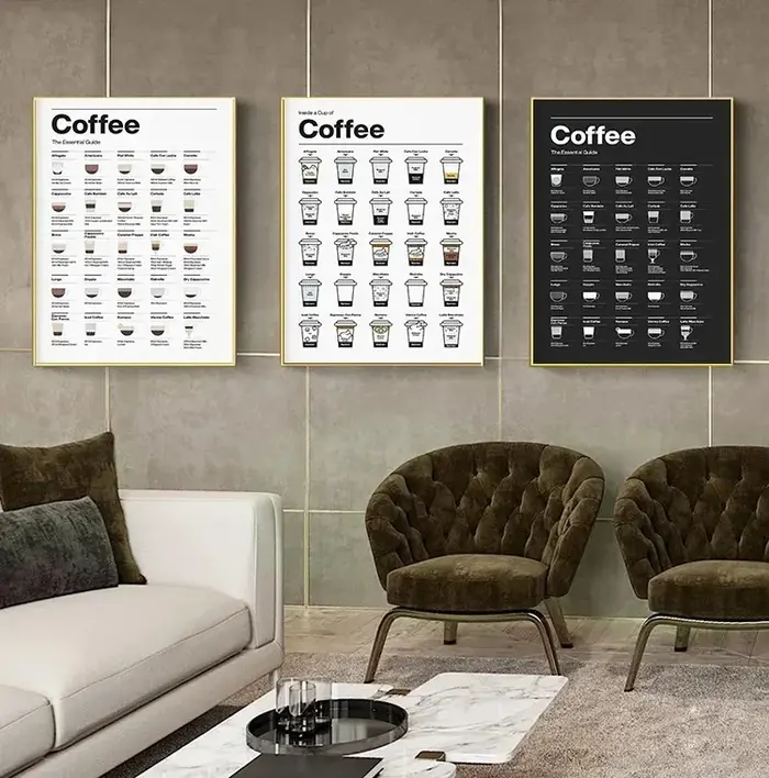 Peinture sur toile avec machine à expresso