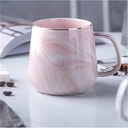 Tasses en céramique créatives, tasse à café en marbre rose, cadeau pour amoureux, tasses en porcelai