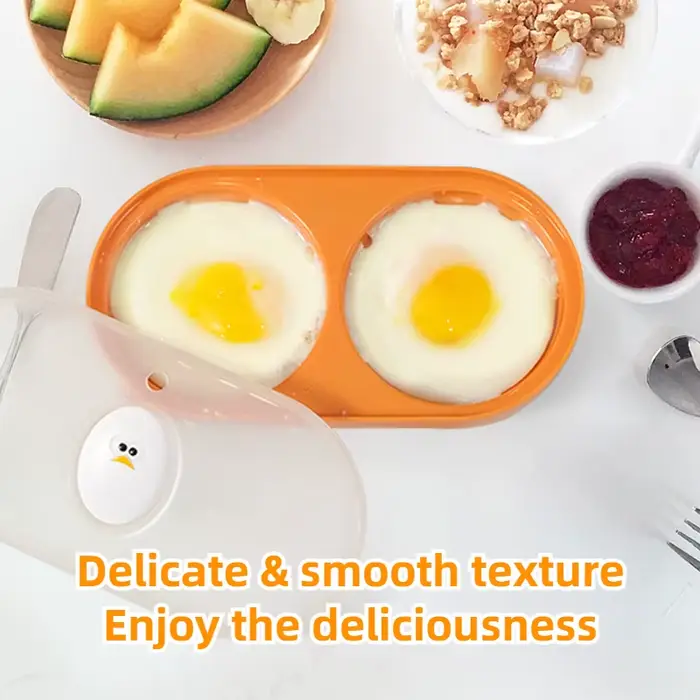 Joie-Oeuf poché double micro-ondes, cuiseur à œufs, boîte à œufs frits, petit-déjeuner, boîte à œufs