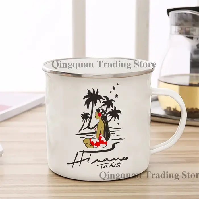Hinano Tahiti bière émaillée tasse à café tasse 11oz amusant en céramique café thé cacao tasse poign