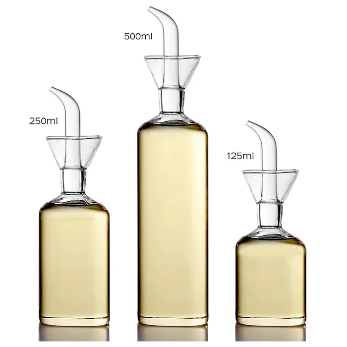 Distributeur d'huile et de vinaigre en verre - Bouteille anti-fuite et anti-goutte en borosilicate de haute qualité