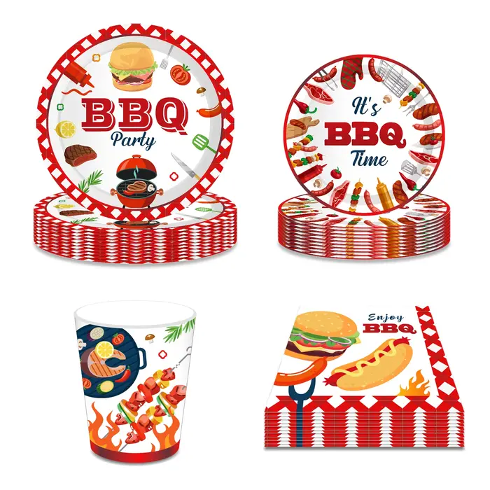 Vaisselle jetable pour fête de pique-nique Barbecue