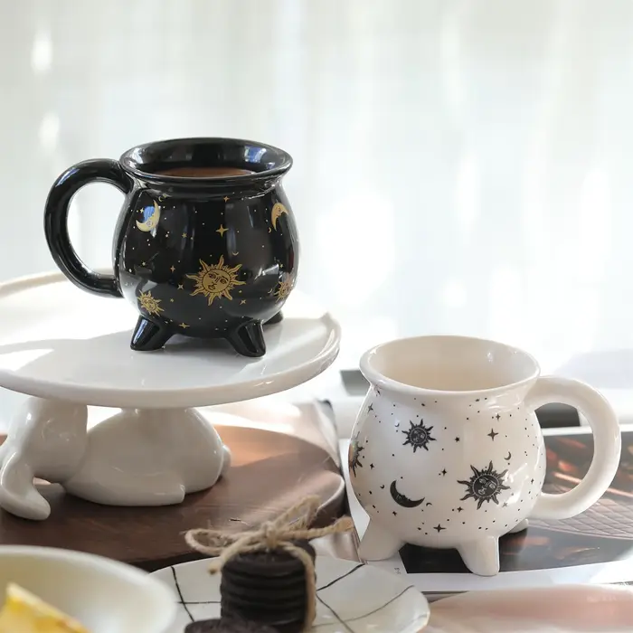 350 ml/11.8 oz soleil lune étoiles tasse à café Divination brassage en forme