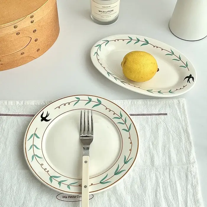 Assiette en céramique rétro japonaise