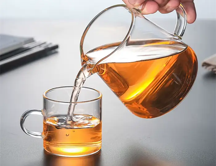 Théière en verre transparent résistant à la chaleur, tasse juste, théière Cha Hai avec infuseur, bou