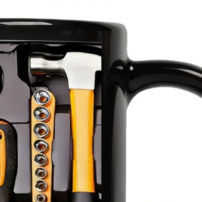 Tasse à café boîte à outils thème poignée en forme de C