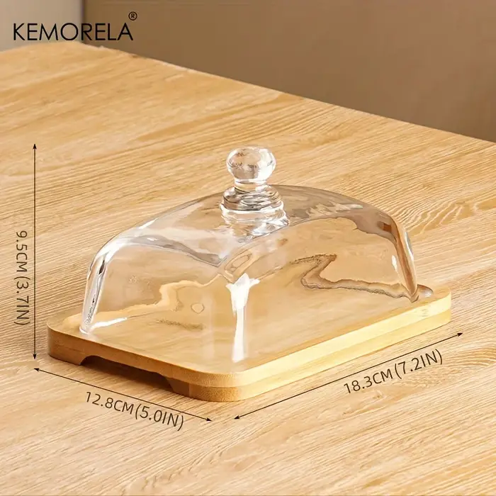 Beurre vintage avec couvercle en verre - Assiette à dîner rectangulaire élégante