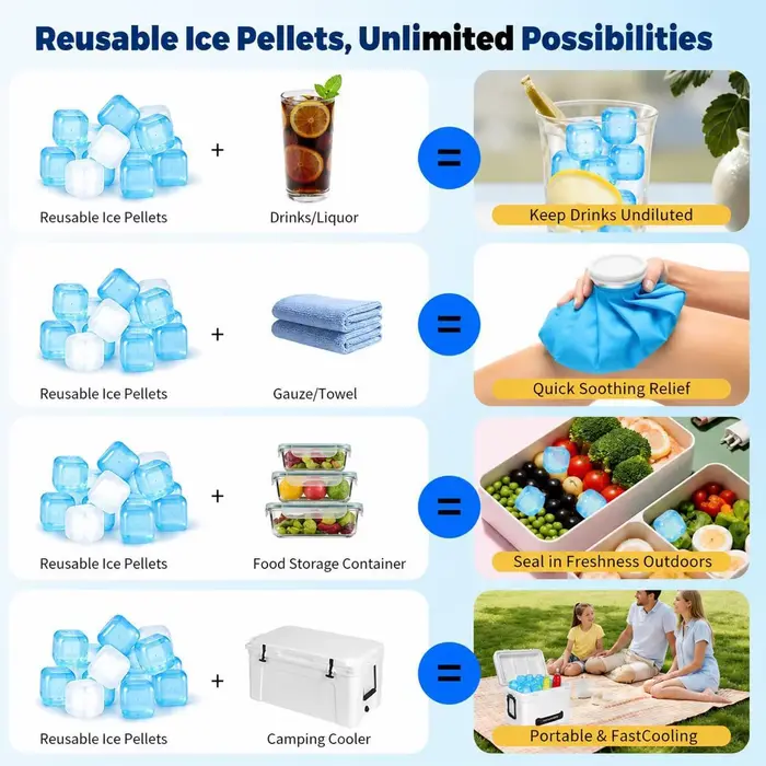 Glaçons Réutilisables 100 Pièces Blocs de Refroidissement