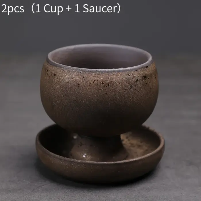 2 tasses à café en céramique de 150 ml avec soucoupes