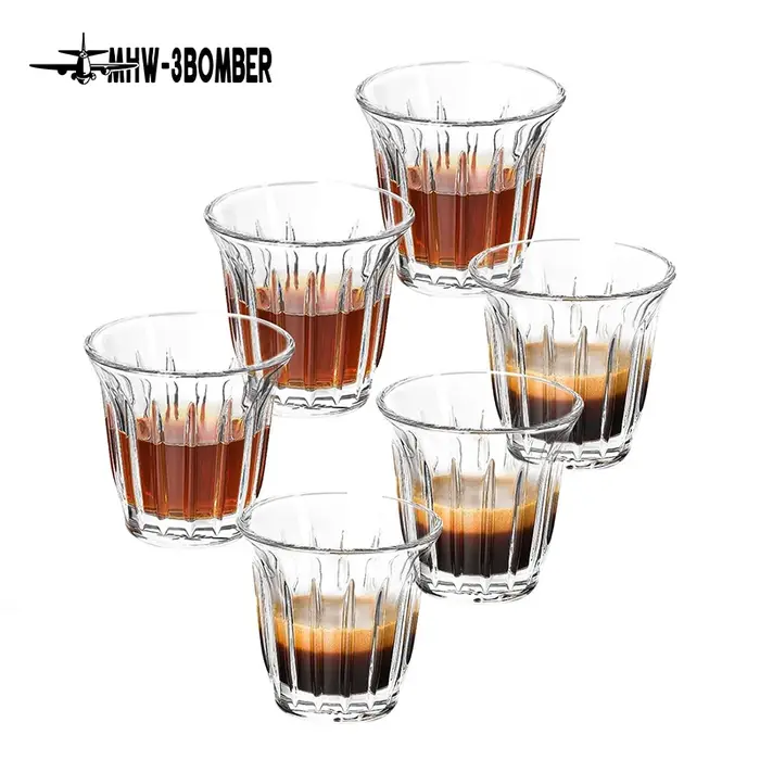 MHW-3BOMBER 90ml petites tasses en verre ensemble de 6 verres à boire verres à Latte pour expresso t