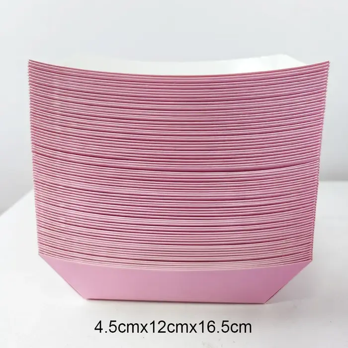 Plateaux alimentaires en papier jetables pour fête, assiette rose rouge bleu noir, boîte de bateaux,