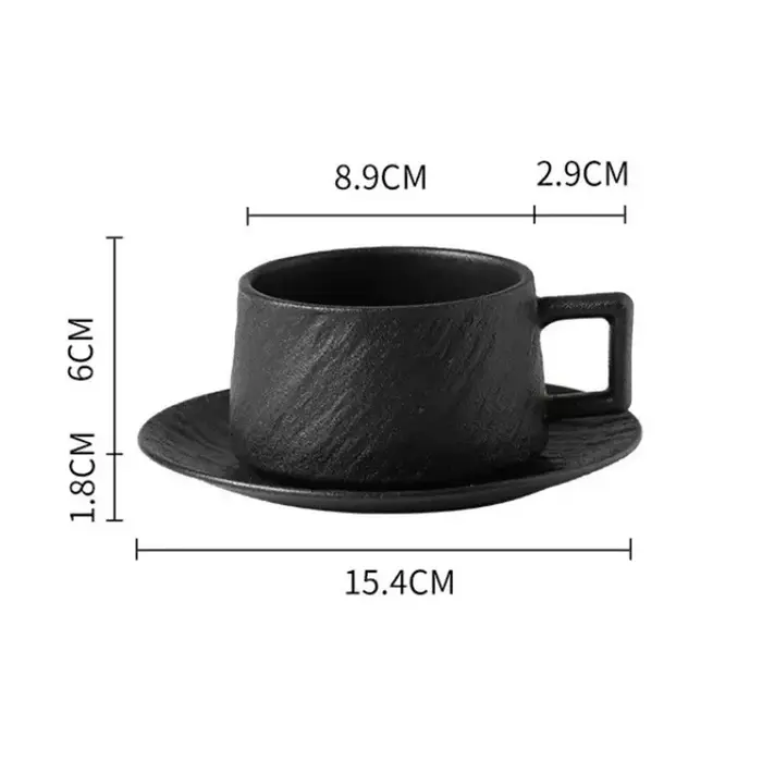 Ensemble de tasses à café en céramique de sable de roche de style japonais