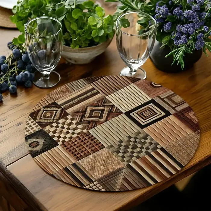 VIKAMA – sets de table ronds à motifs géométriques