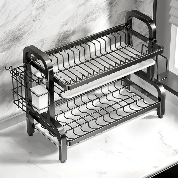 Égouttoir à vaisselle Compact à 2 niveaux