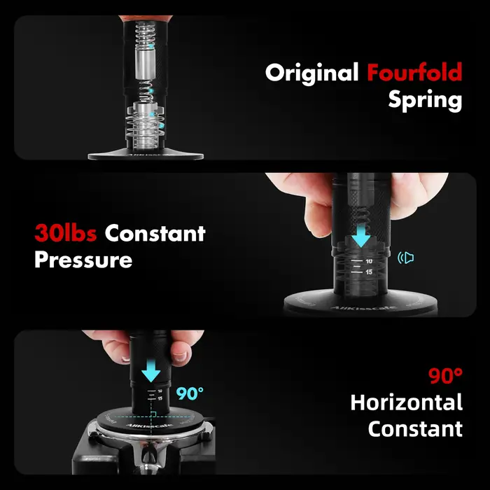 Café doseur Impact 4 ressort pression constante 30lb calibré 51mm 53.3mm 58.5mm expresso accessoires Barista outil