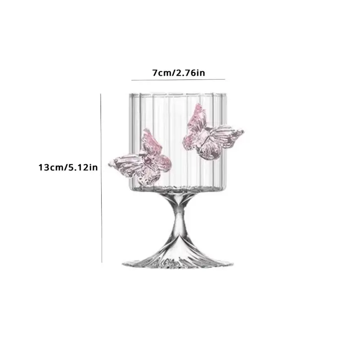 Verre à vin papillon tridimensionnel