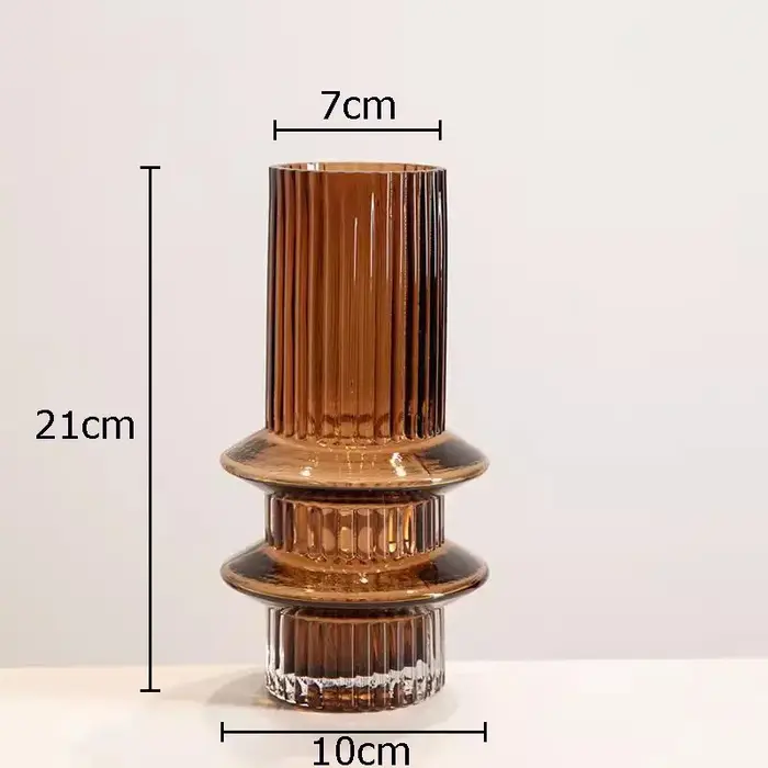 Vase en verre d'ambre en forme de tour hydroponique