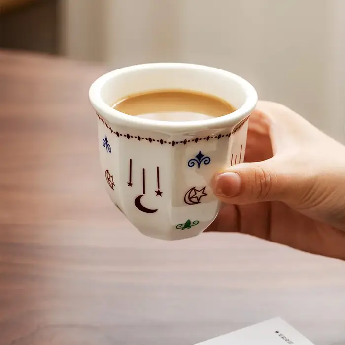 Tasse à café en céramique en forme d'étoile et de lune