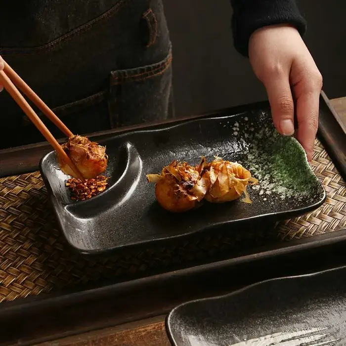 Assiette à boulettes en céramique de style japonais