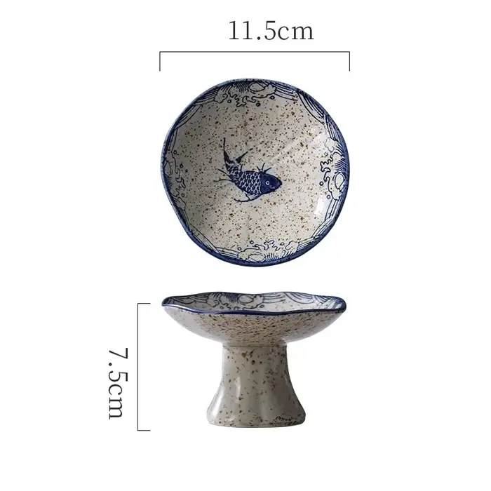 Nouvelle assiette haute pour dessert chinois, petite assiette pour collations, assiette rétro en cér