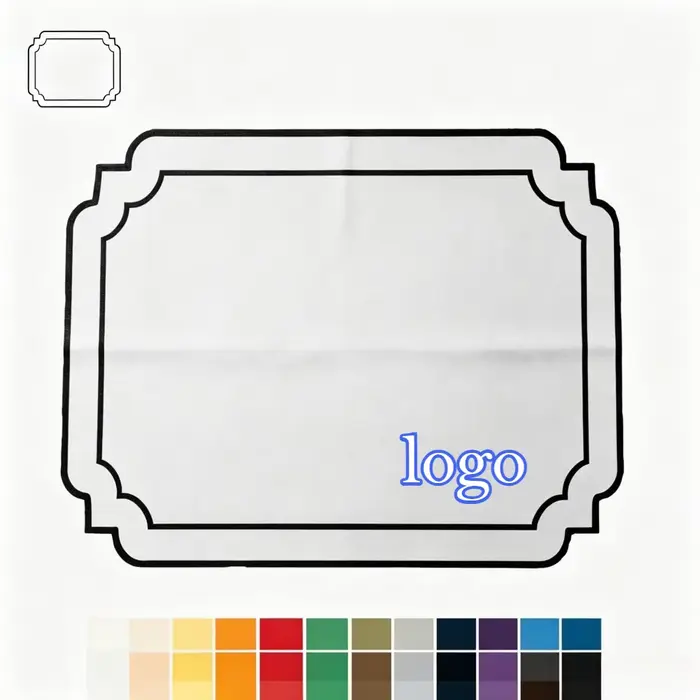 Set de table personnalisé avec broderie, bord incurvé, logo personnalisé, couleur personnalisée, mon