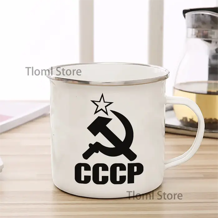 Tasse à café émaillée CCCP, 11 oz, en céramique, pour café, thé, chocolat, avec poignée, tasse à boi