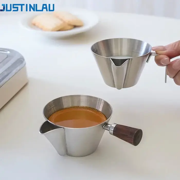JUSTINLAU Tasse d'extraction d'expresso 110 ml en acier inoxydable 304 avec échelle