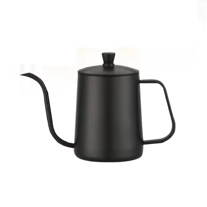 Bouilloire à café en acier inoxydable noir argenté