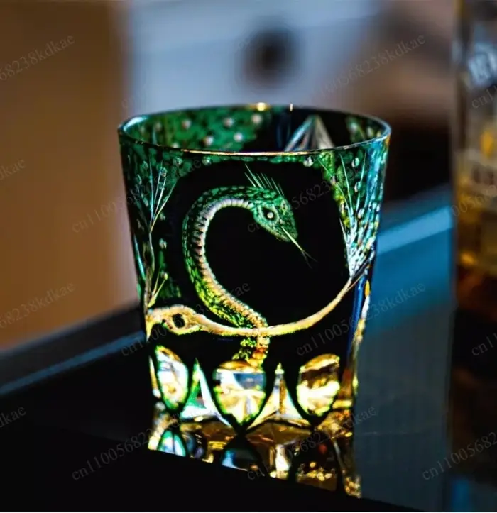 Verre à whisky et à brandy en cristal Edo Kiriko sculpté à la main