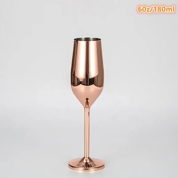 Verres à champagne élégants en acier inoxydable doré et argenté